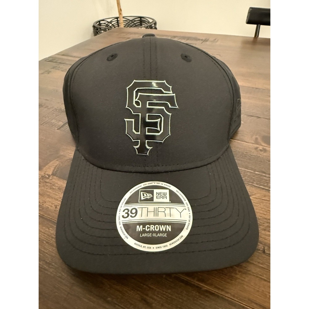 Men's New Era Metallic Black L/XL San Francisco Giants 39THIRTY M-Crown Hat NWT